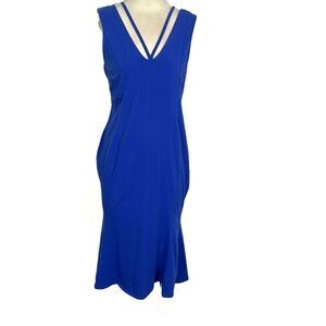 ASOS Sleeveless Blue Mermaid Style Midi Dress Size 10